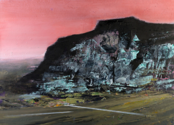 „Ararat“, 2023, 30 x 40 cm, Öl auf Acryl auf Papier, kaschiert